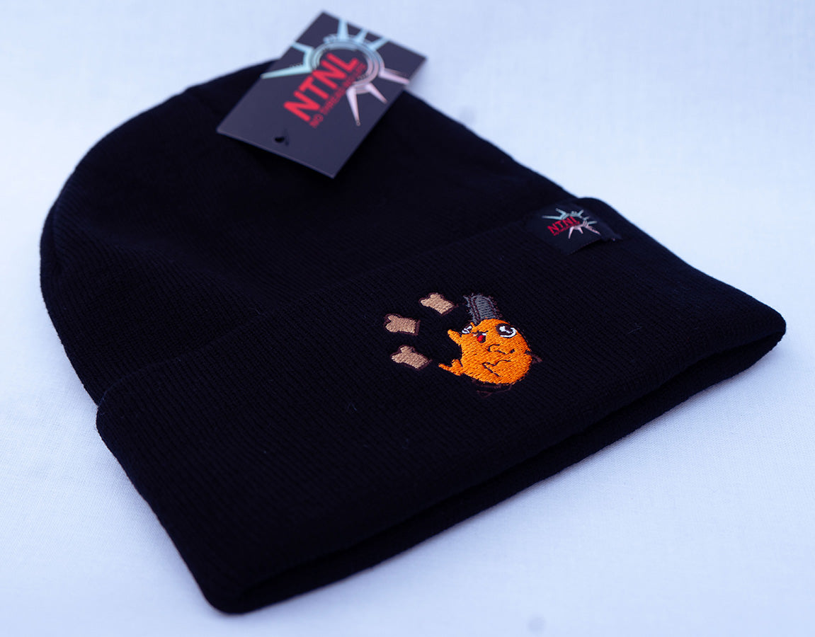Chainsaw Dog Embroidered Beanie