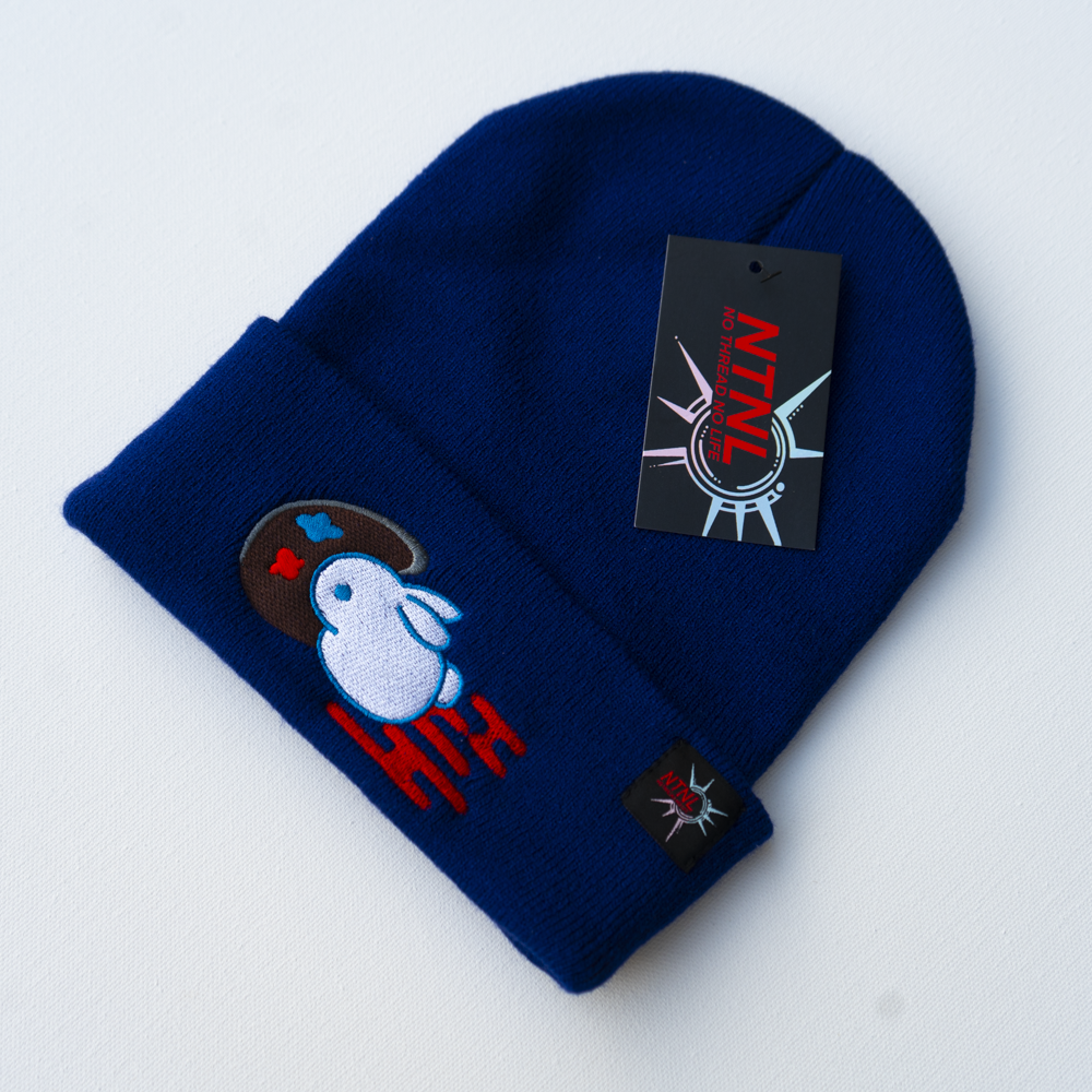 White Rabbit Embroidered Beanie