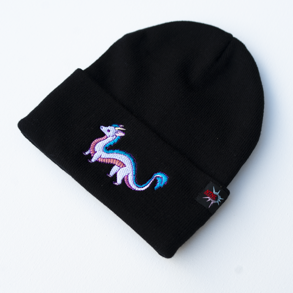 Water Dragon Embroidered Beanie