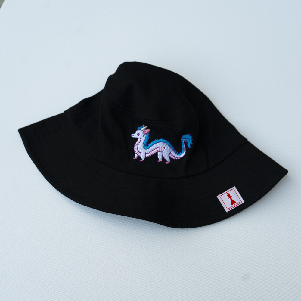 Water Dragon Embroidered Bucket Hat