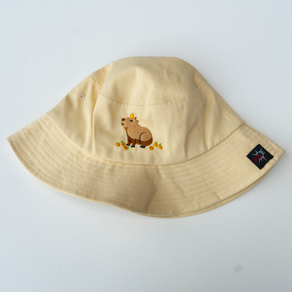 Capybara Embroidered Bucket Hat