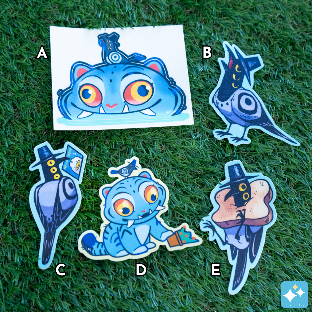 KPOP Demon Magpie and Tiger Stickers