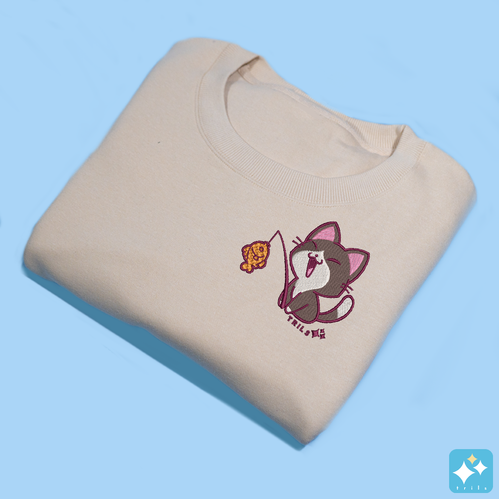 Fishing Cat Crewneck Sweater