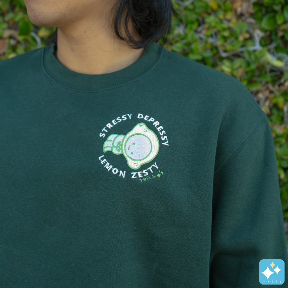 *GLOW IN THE DARK* Lemon Smeski Embroidered Crewneck