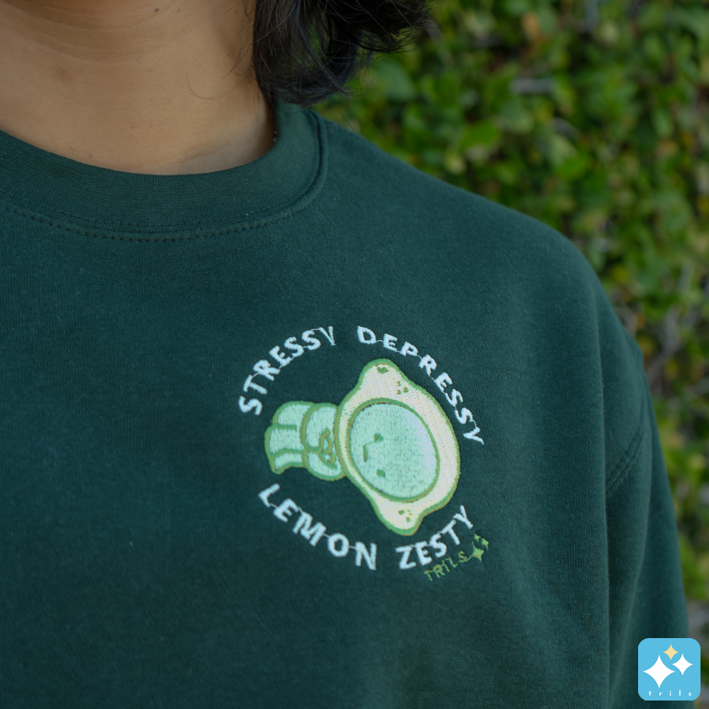 *GLOW IN THE DARK* Lemon Smeski Embroidered Crewneck