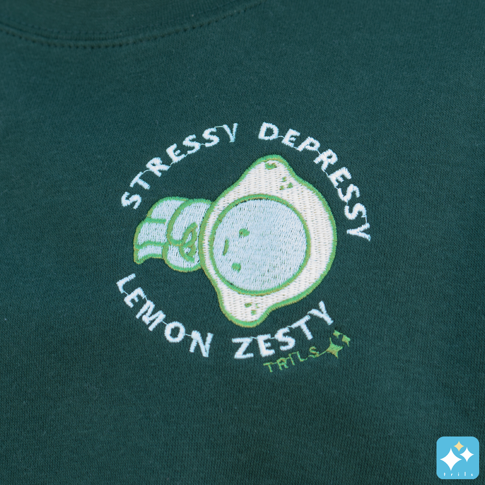 *GLOW IN THE DARK* Lemon Smeski Embroidered Crewneck