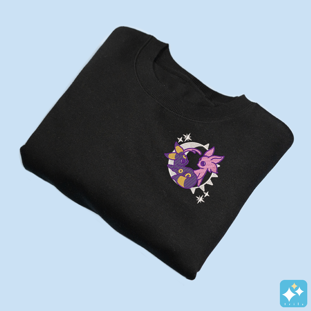 Sun and Moon Embroidered Crewneck Sweater