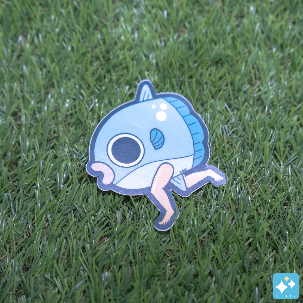 Leggy Fish Weatherproof Sticker