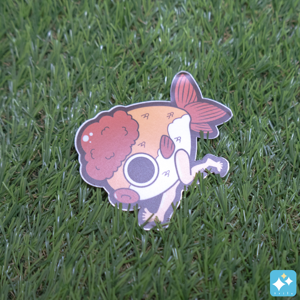 Leggy Fish Weatherproof Sticker