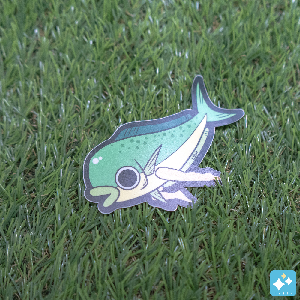 Leggy Fish Weatherproof Sticker