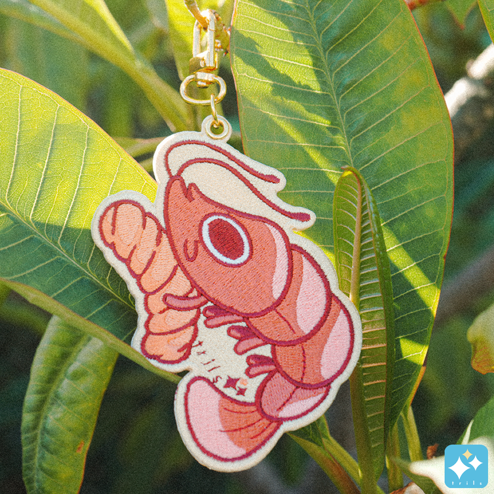 Shrimp Chip Embroidered Tag