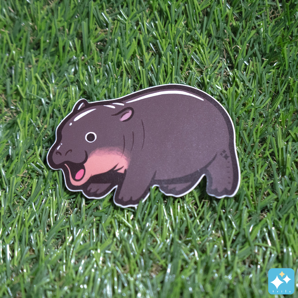 Angry Hippo Weatherproof Sticker