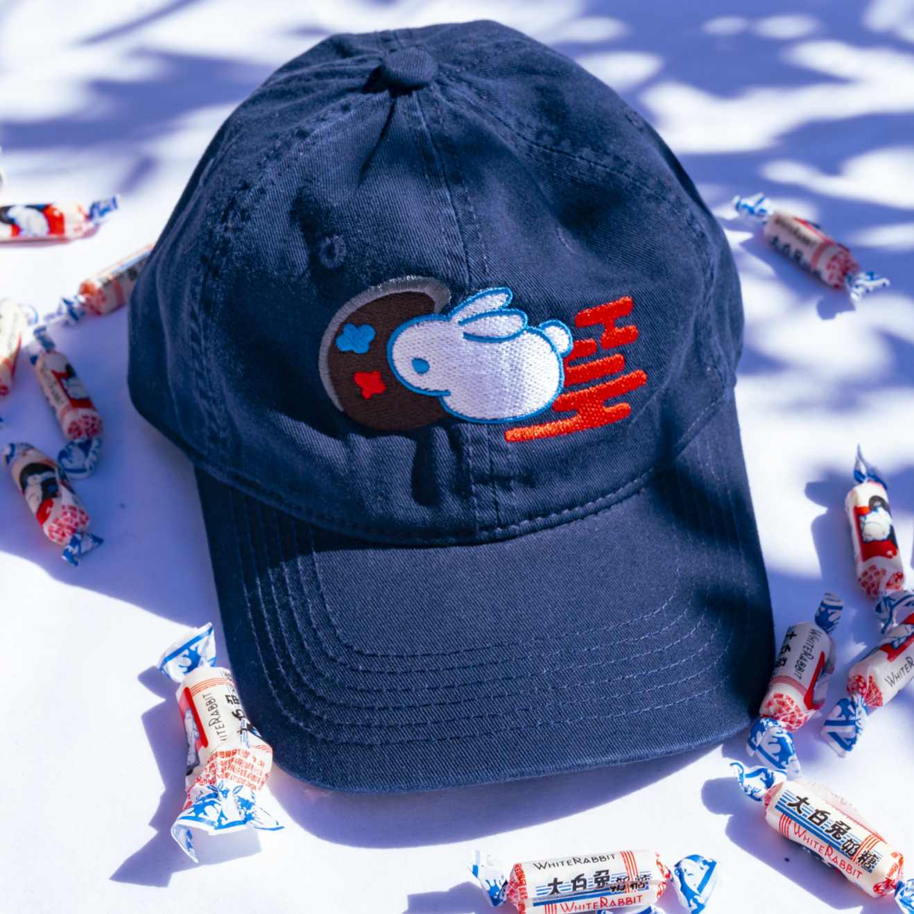 White Rabbit Embroidered Cap