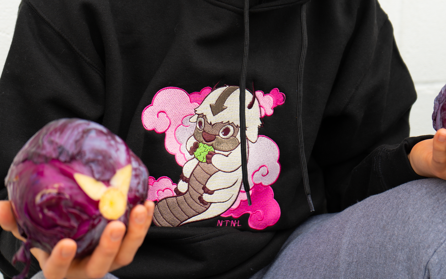 Cabbage Bison Embroidered Hoodie