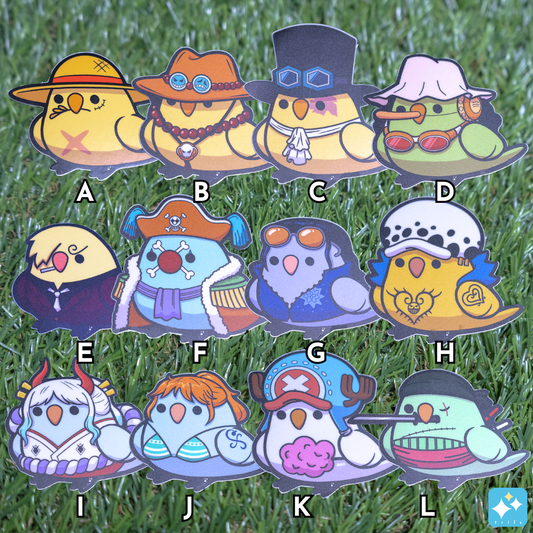 Anime Pirate Parrot Stickers