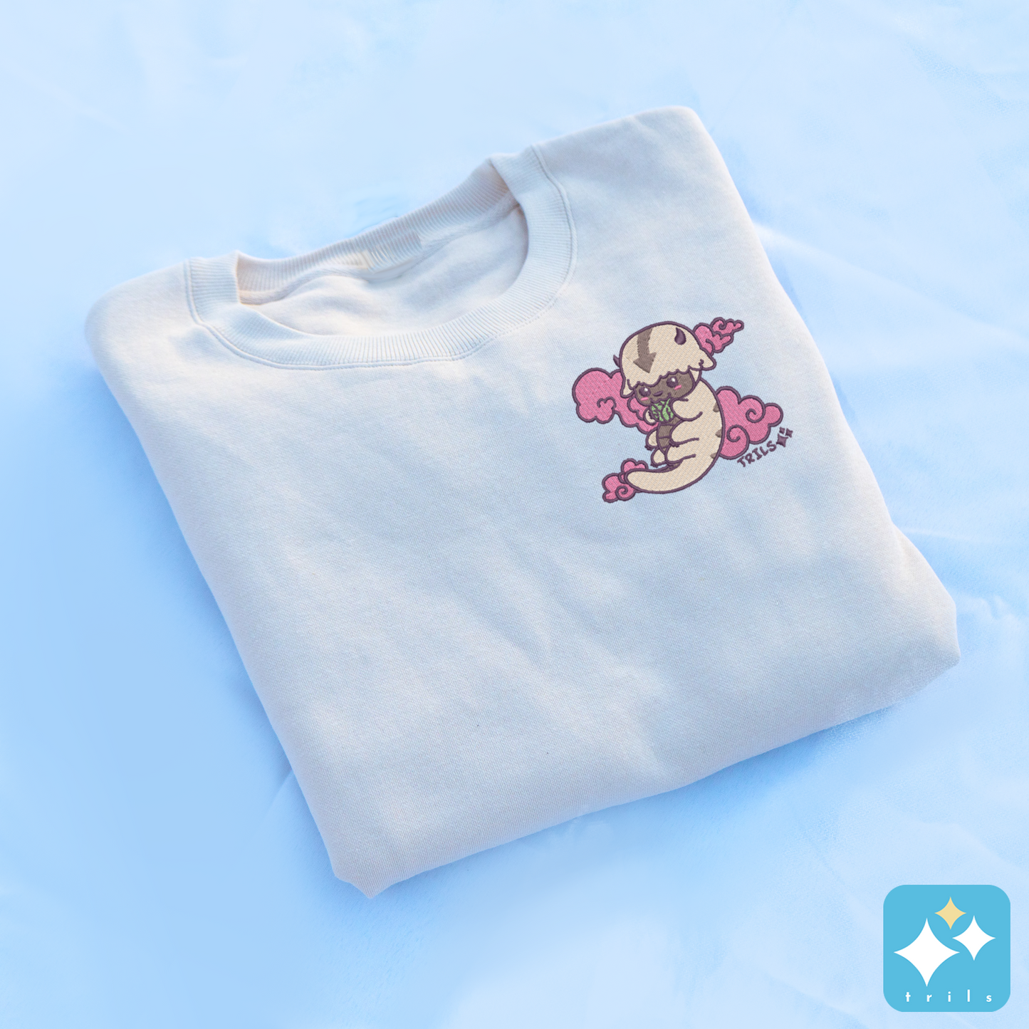 Cabbage Bison Embroidered Crewneck Sweater